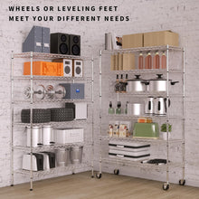 Load image into Gallery viewer, 6 Tier Commercial Wire Shelving Rack 48"x18"x82" Metal Rack W/Casters, Chrome
