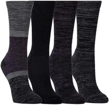 Load image into Gallery viewer, Kirkland Signature Ladies' Crew Socks Extra-Fine Merino Wool, Purple, 4 Pairs
