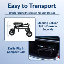 Load image into Gallery viewer, KneeRover Economy Knee Scooter Steerable Knee Walker Crutch Alternative with Dual Braking System in Matte Black