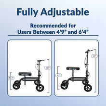 Load image into Gallery viewer, KneeRover Economy Knee Scooter Steerable Knee Walker Crutch Alternative with Dual Braking System in Matte Black
