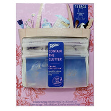 Load image into Gallery viewer, Ziploc Contain the Clutter Reusable Plastic Storage Organizer Bags, 15 Pack