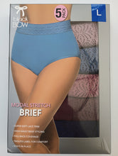Load image into Gallery viewer, Black Bow Ladies' 5-Pack High Waist Modal Stretch Briefs with Lace
