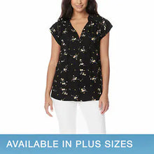 Load image into Gallery viewer, Buffalo Ladies' Flutter Sleeve Floral Top Split Neckline Tie Closure