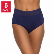 Load image into Gallery viewer, Black Bow Ladies' 5-Pack High Waist Modal Stretch Briefs with Lace