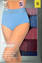 Load image into Gallery viewer, Black Bow Ladies' 5-Pack High Waist Modal Stretch Briefs with Lace
