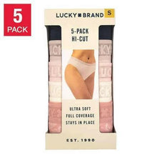 Load image into Gallery viewer, Lucky Brand Women's 5-Pack Ultra Soft High Cut Panties