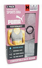Load image into Gallery viewer, Puma Women's Sports Bra 2 Pack Seamless Removable Cups