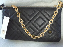 Load image into Gallery viewer, Tory Burch Fleming Chain Leather Cross-Body Handbag Black