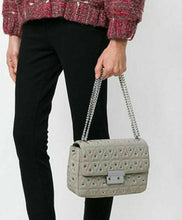Load image into Gallery viewer, Michael Kors Sloan Studded Shoulder Bag Pearl Grey NWT