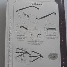 Load image into Gallery viewer, Design Optics By Foster Grant Rimless Metal +1.50, 3 Count