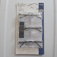 Load image into Gallery viewer, Design Optics By Foster Grant Rimless Metal +2.50, 3 Pack