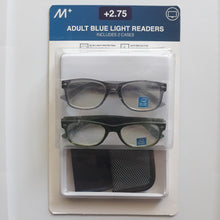 Load image into Gallery viewer, M+ Blue Light Protection Reading Glasses 2 Pack, +2.75