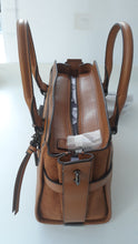 Load image into Gallery viewer, Coach Women's Mixed Leather Swagger 27, Dk/Light Saddle