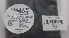Load image into Gallery viewer, Copper Fit Elite Knee Compression Sleeve S/M, Pack of 2, Copper Infused 12-16"