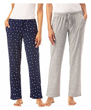 Load image into Gallery viewer, Lucky Brand Women's 2 Pack Straight Leg Lounge Pant with Drawstrings and Pockets