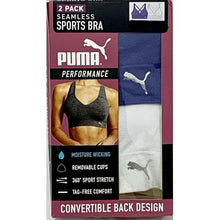 Load image into Gallery viewer, Puma Women's Sports Bra 2 Pack Seamless Removable Cups