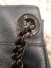 Load image into Gallery viewer, Used Coach Dark Navy Blue Pebbled Leather Turnlock Edie Womens Bag 36855