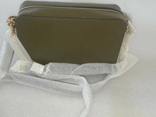 Load image into Gallery viewer, Michael Kors Ginny Medium Camera Olive Leather Stars Studs Crossbody Bag New