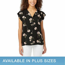 Load image into Gallery viewer, Buffalo Ladies' Flutter Sleeve Floral Top Split Neckline Tie Closure