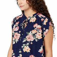 Load image into Gallery viewer, Buffalo Ladies' Flutter Sleeve Floral Top Split Neckline Tie Closure