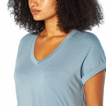 Load image into Gallery viewer, Banana Republic Women V-neck Roll Sleeve Tee Shirt
