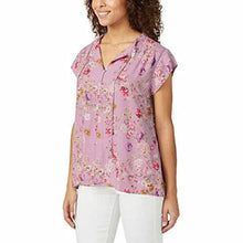 Load image into Gallery viewer, Buffalo Ladies' Flutter Sleeve Floral Top Split Neckline Tie Closure