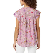 Load image into Gallery viewer, Buffalo Ladies' Flutter Sleeve Floral Top Split Neckline Tie Closure