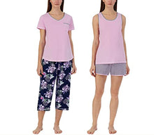 Load image into Gallery viewer, Carole Hochman Ladies 4-Piece Cotton Pajama Set for Women