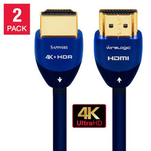 Load image into Gallery viewer, WireLogic 12 Feet Sapphire HDMI Cable, 2-pack