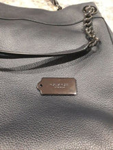 Load image into Gallery viewer, Used Coach Dark Navy Blue Pebbled Leather Turnlock Edie Womens Bag 36855