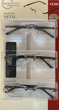 Load image into Gallery viewer, Design Optics By Foster Grant Rimless Metal 3 Pack