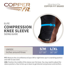 Load image into Gallery viewer, Copper Fit Elite Knee Compression Sleeve L/XL Copper Infused 16-20"