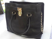 Load image into Gallery viewer, Michael Kors Hamilton Large North / South Tote Handbag Black $358 NoTags