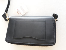 Load image into Gallery viewer, COACH Smooth Leather Double Zip Phone Wallet Black One Size