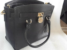 Load image into Gallery viewer, Michael Kors Studio Hamilton East West Satchel Leather Black No Tag