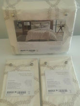 Load image into Gallery viewer, Hudson Park Collection Seed Stitch Trellis KING Duvet Cover +2 Shams Set Ivory