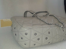 Load image into Gallery viewer, Michael Kors Sloan Studded Shoulder Bag Pearl Grey NWT