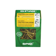 Load image into Gallery viewer, SPAX #10 x 2-1/2in. Flat Head Multi-Material Yellow Zinc Coated Screw 1 LB Box