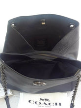 Load image into Gallery viewer, Used Coach Dark Navy Blue Pebbled Leather Turnlock Edie Womens Bag 36855