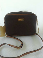 Load image into Gallery viewer, Michael Kors Women's Jet Set Brown Logo Crossbody Handbag Small BHFO 7986