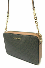 Load image into Gallery viewer, Michael Kors Women's Jet Set Brown Logo Crossbody Handbag Small BHFO 7986