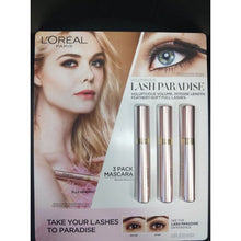 Load image into Gallery viewer, Loreal Paris Voluminous Lash Paradise 3 Pack Mascara Blackest Black