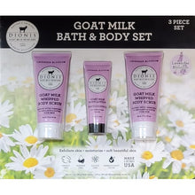 Load image into Gallery viewer, Dionis Goat Milk Lavender Blossom Bath and Body 3 Pack Set