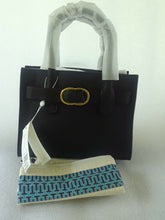 Load image into Gallery viewer, Tory Burch Women Satchel Purse Black Gemini Link Leather Small Tote New with tag