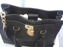 Load image into Gallery viewer, Michael Kors Hamilton Large North / South Tote Handbag Black $358 NoTags