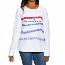 Load image into Gallery viewer, Nautica Women Long Sleeve Crewneck Shirt White Base Color Small NWT