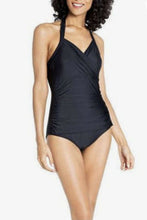Load image into Gallery viewer, Cyn & Luca Women's Swim Set Halter One Piece Swimsuit Black XL