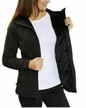 Load image into Gallery viewer, Kirkland Signature Women's Fleece Lined Hooded Full Zip Jacket, Black Size M