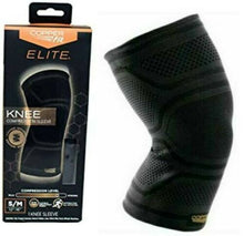 Load image into Gallery viewer, Copper Fit Elite Knee Compression Sleeve S/M Copper Infused 12-16"