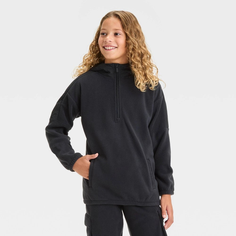 Boys' Microfleece Pullover Sweatshirt - All in Motion™ Black L